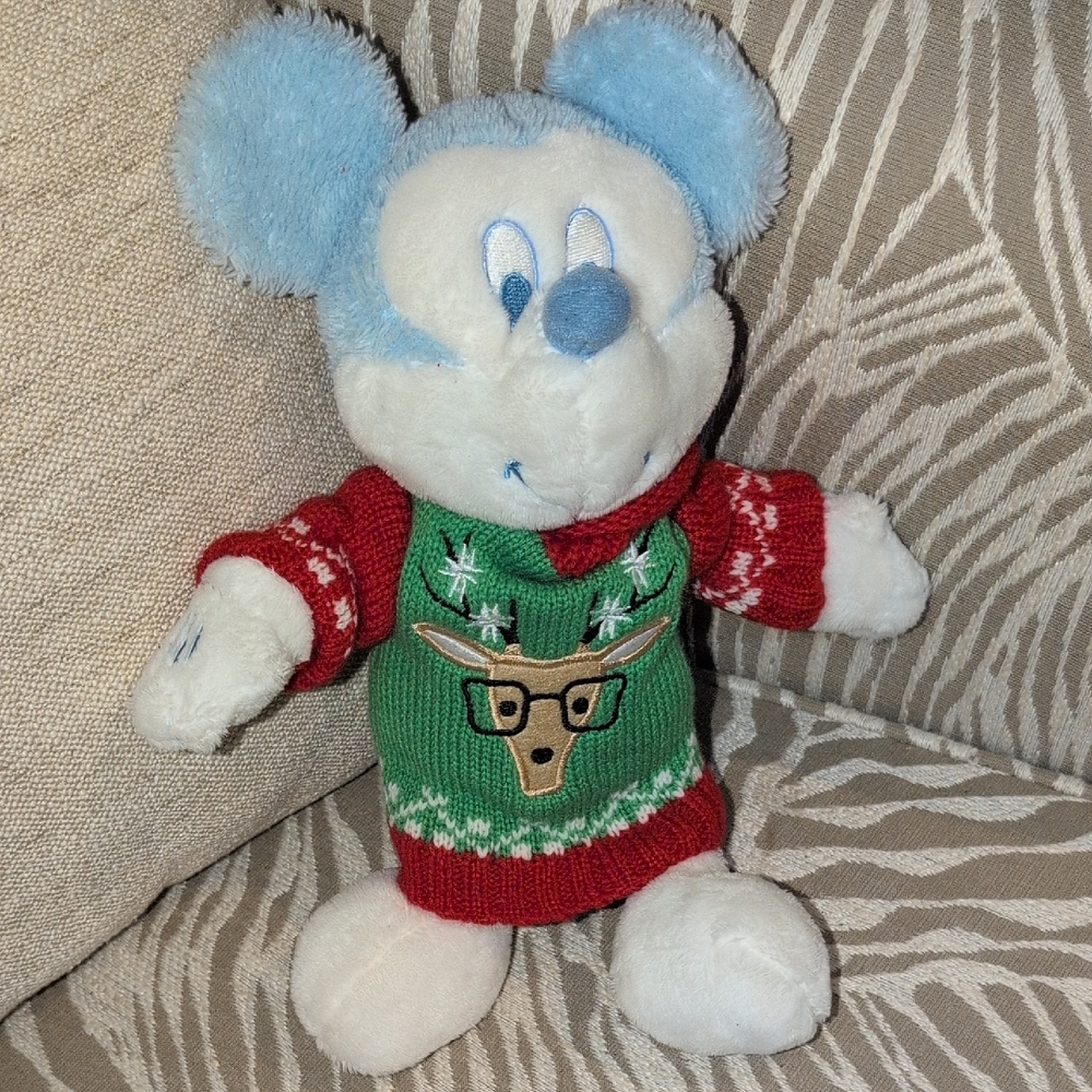 Disney Micket Mouse  Plushie with Holiday Sweater